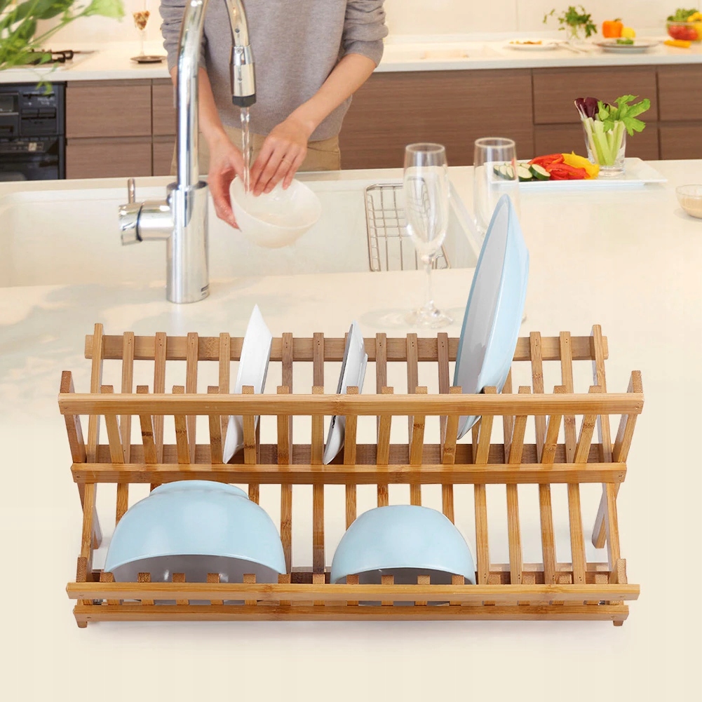 SUSZARKA DO NACZYŃ BAMBUSOWA DWUPOZIOMOWY OCIEKACZ Typ dwupoziomowa składana