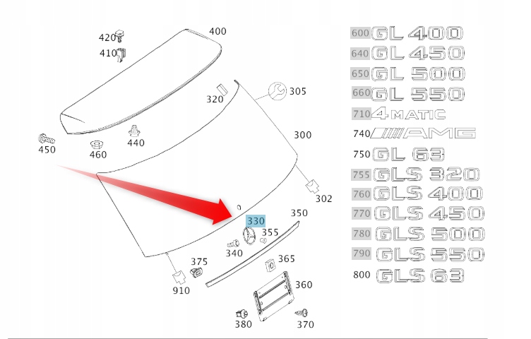 Hvězda Emblém Zadní Klapka A1668170116
