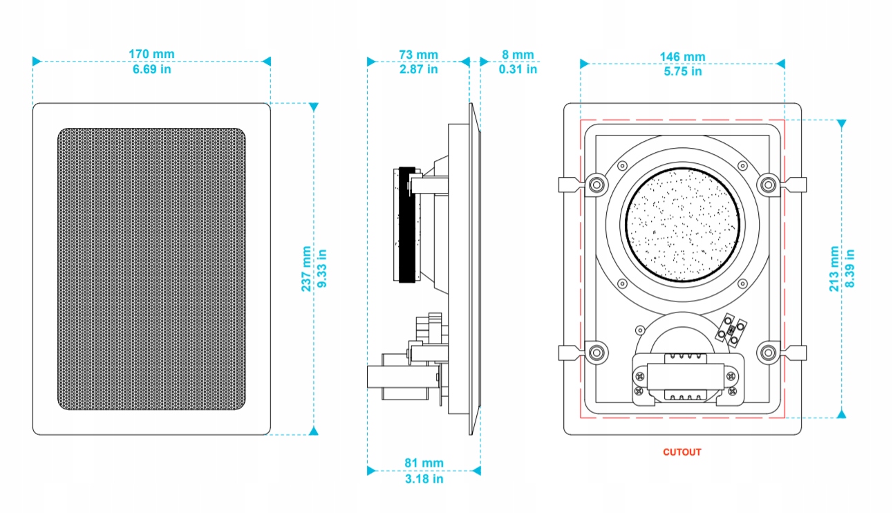 Głośnik do zabudowy Apart Audio CMR20T Model CMR20T