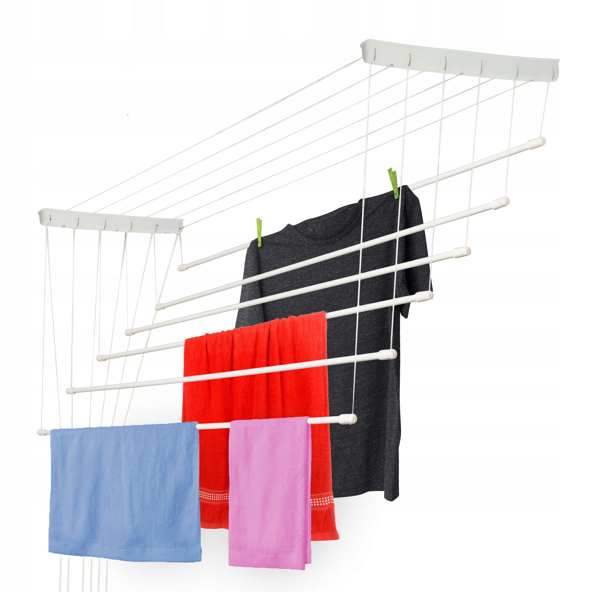 Levně Sušák Na Prádlo Stropní Do Koupelny 6 Tyčí 150cm Odolný Pevný