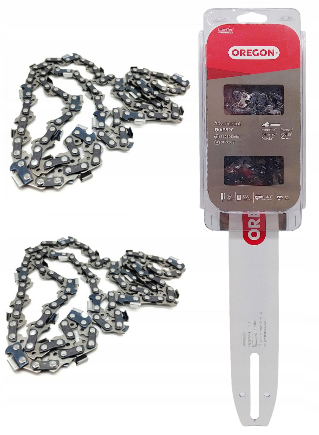 Oregon Zestaw Prowadnica 14" 2x Łańcuch 91P052E Do piły Pilarki Makita