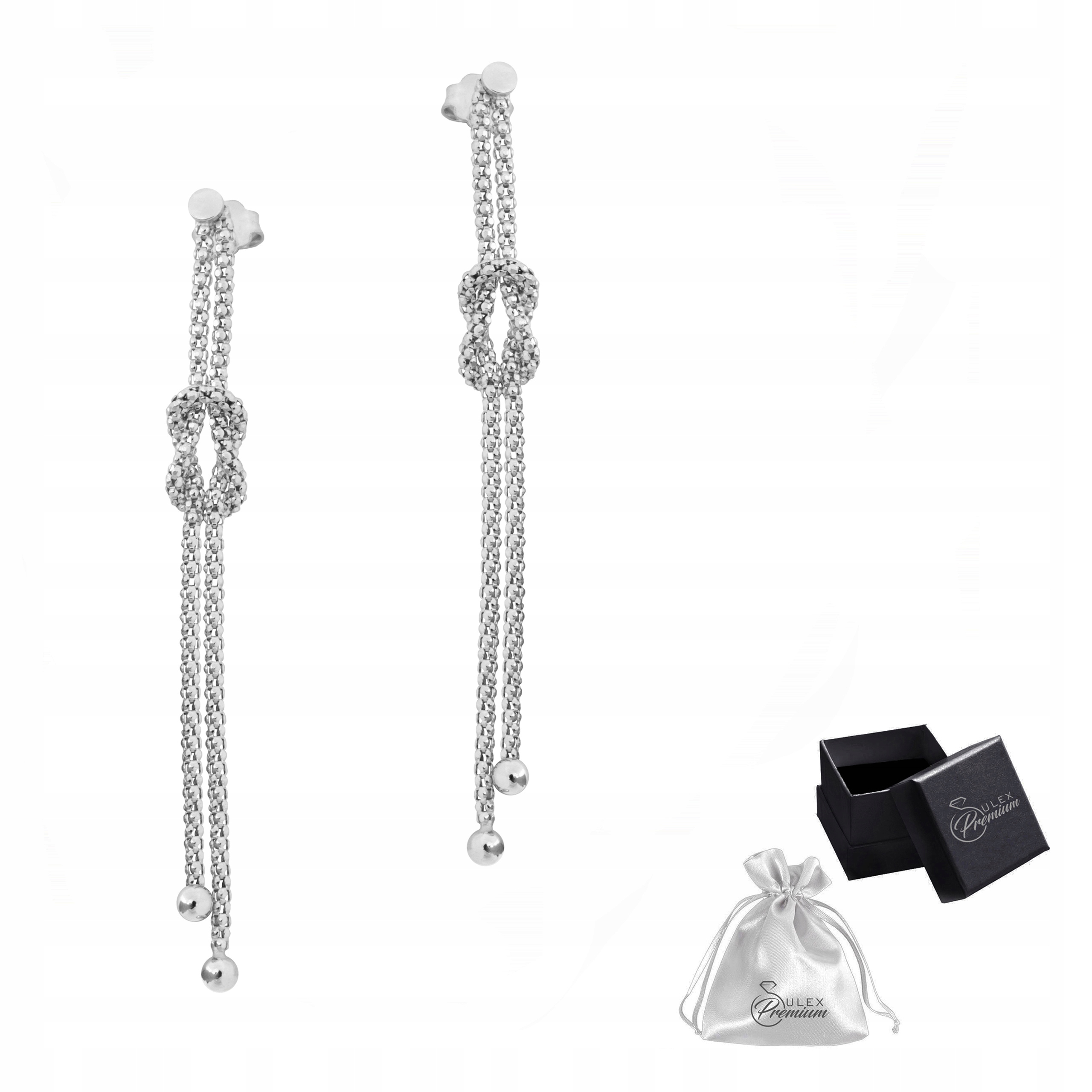 Stříbrné náušnice ryzost 925 Elegantní rhodiované Náušnice Uzlíky Dárek