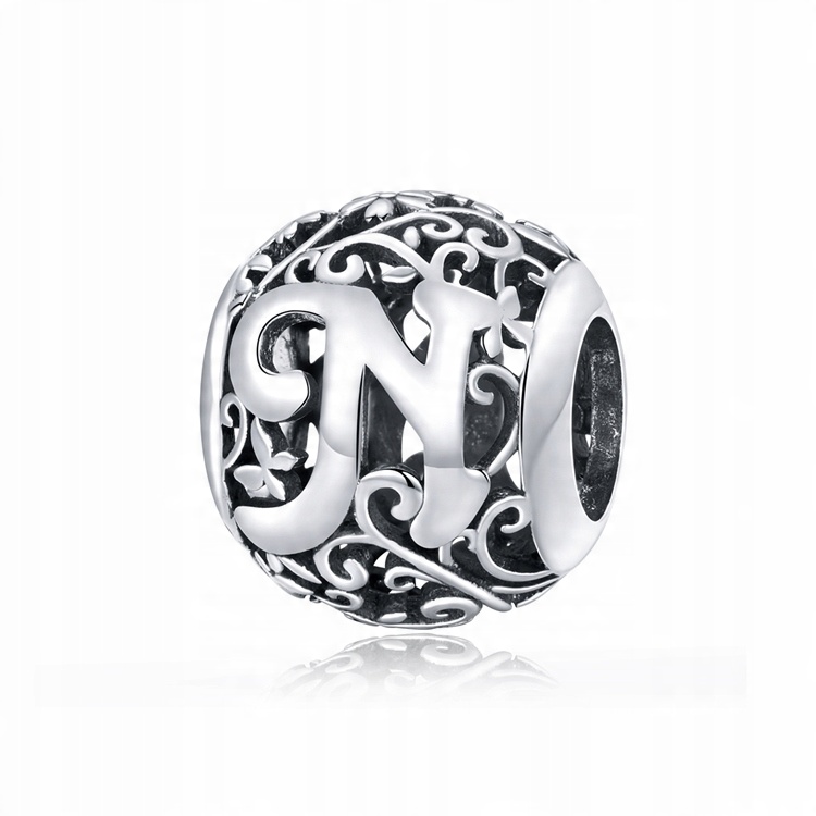 

Zawieszka Charms Litera N Srebro 925 Moda Trusky