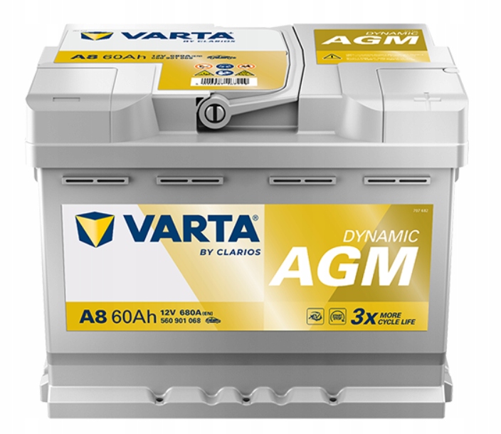 Akumulator 12V 60Ah 680A Varta Dynamic Agm P+ Start Stop