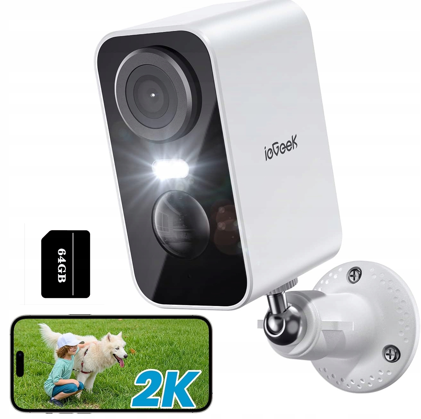 Venkovní Ip WiFi kamera 3MPx 2K 4X Zoom Audio 10400MAH Monitorovací 64GB