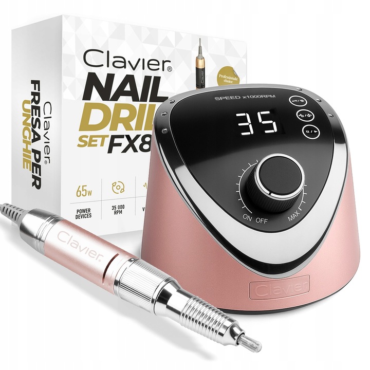 Frezarka Do Paznokci Manicure Pedicure Hybrydy Żele Mocna 65W Clavier FX830