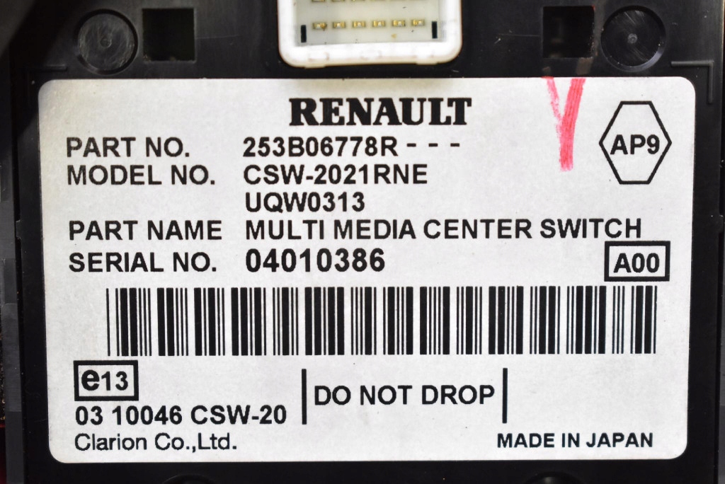 PILOT control panel MMI 253B06778R RENAULT KOLEOS 1 and LIFT 11-13