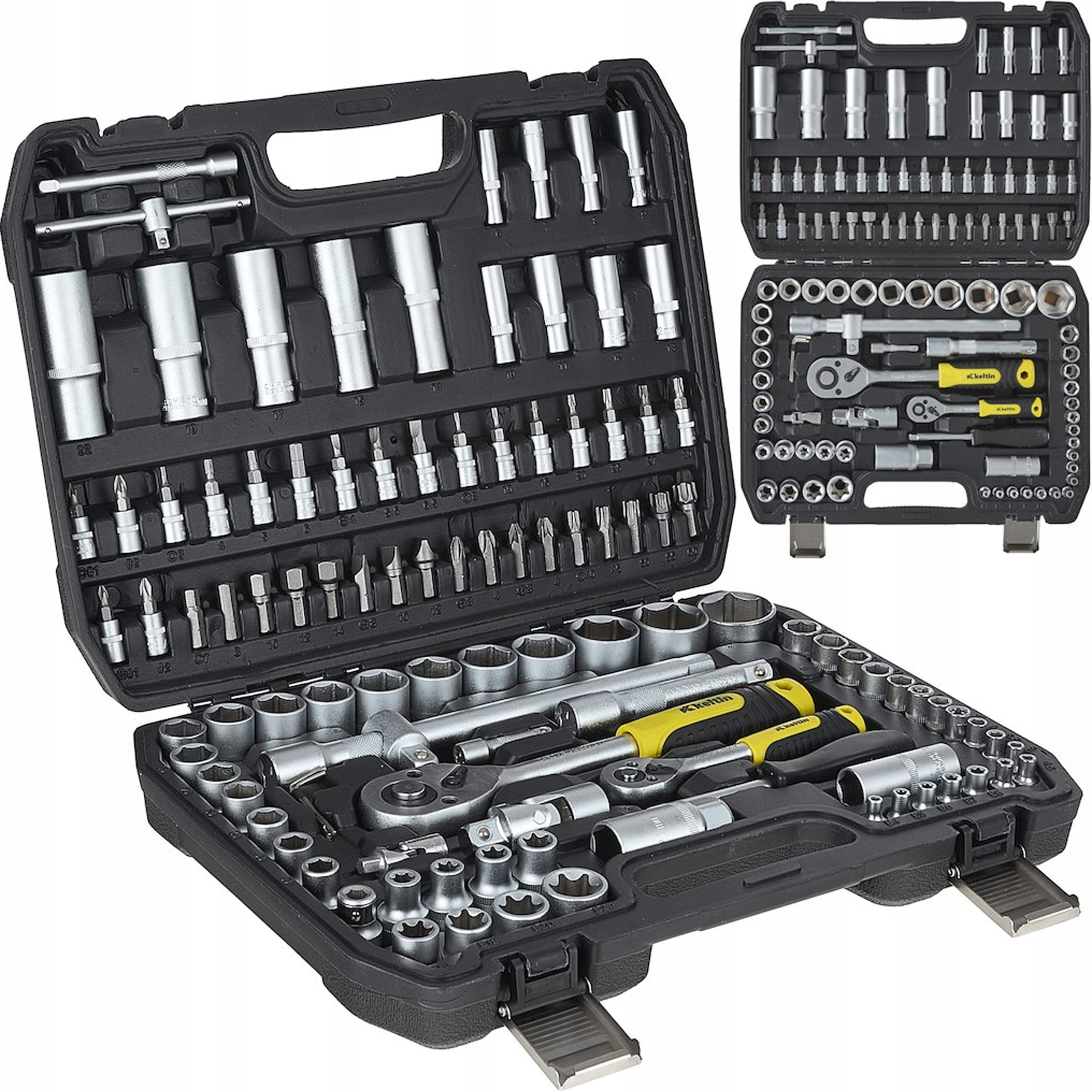 Zestaw kluczy nasadowych 108el 1/4” 1/2” Crv Keltin K00098