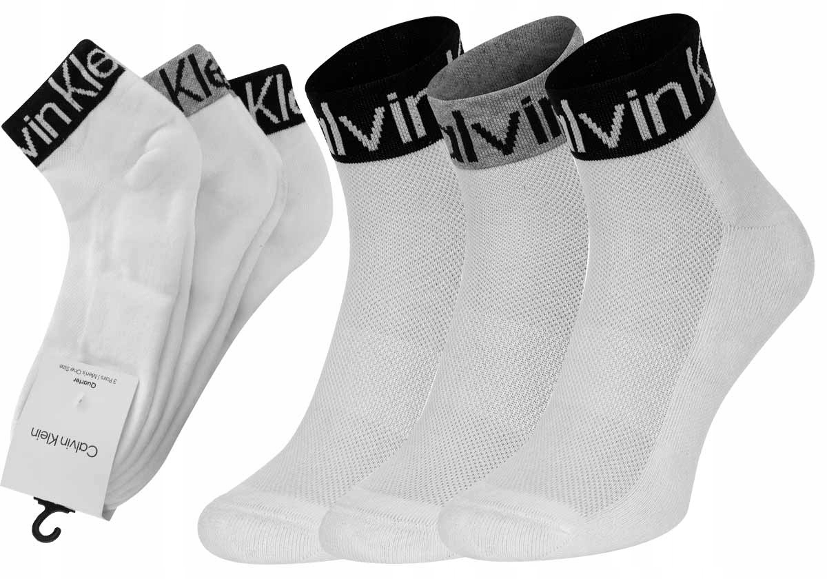 

Calvin Klein Skarpetki Stopki 3 Pary White r.40-46