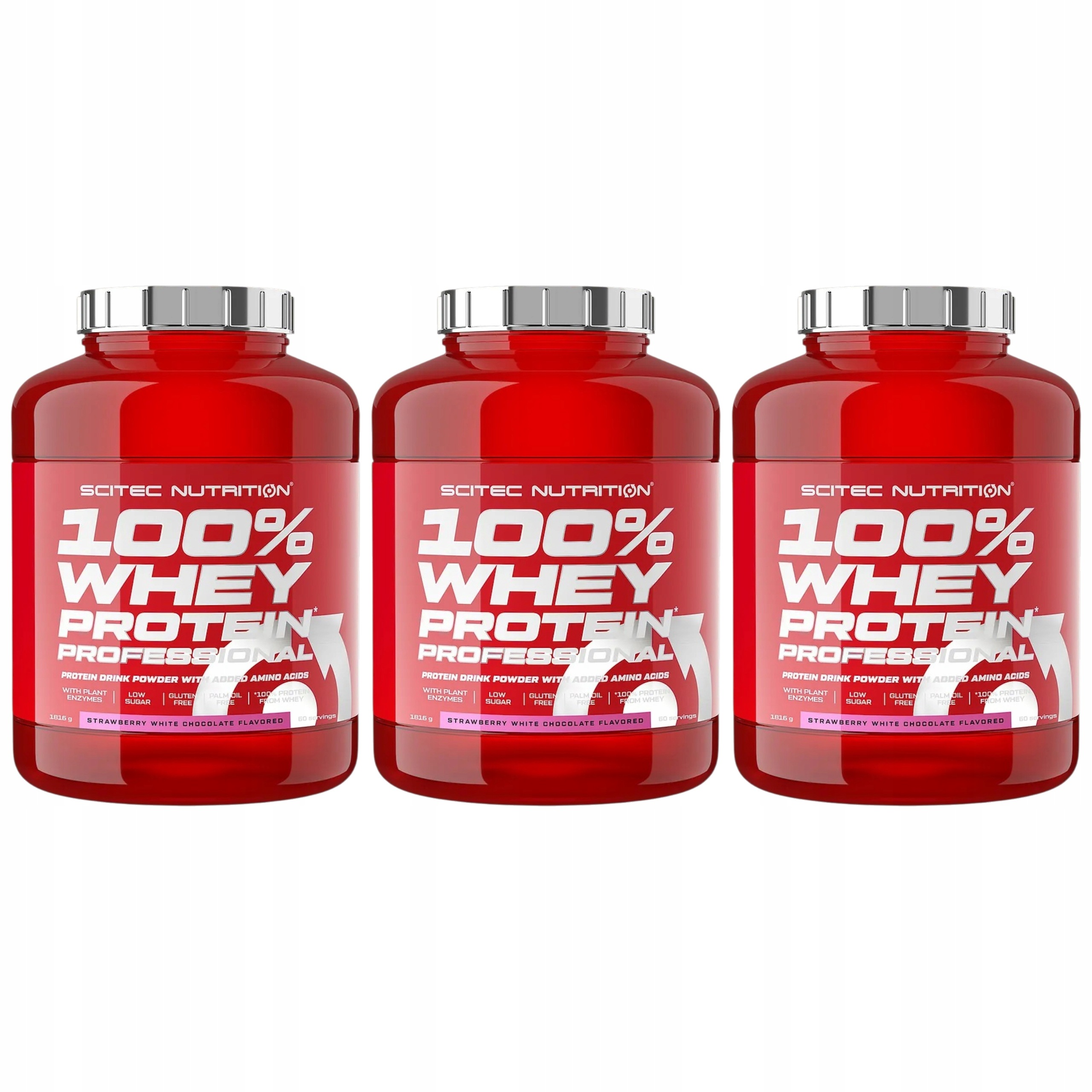 3x Bílkoviny Scitec 100% Whey Protein 1816 g Doplněk Stravy Hmotnost Wpc Wpi Syrovátka