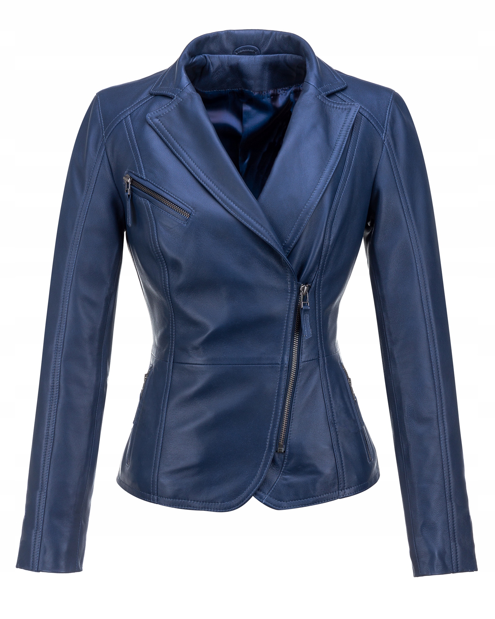 Tomskór Dámská Kožená Bunda V Modré Barvě XXL