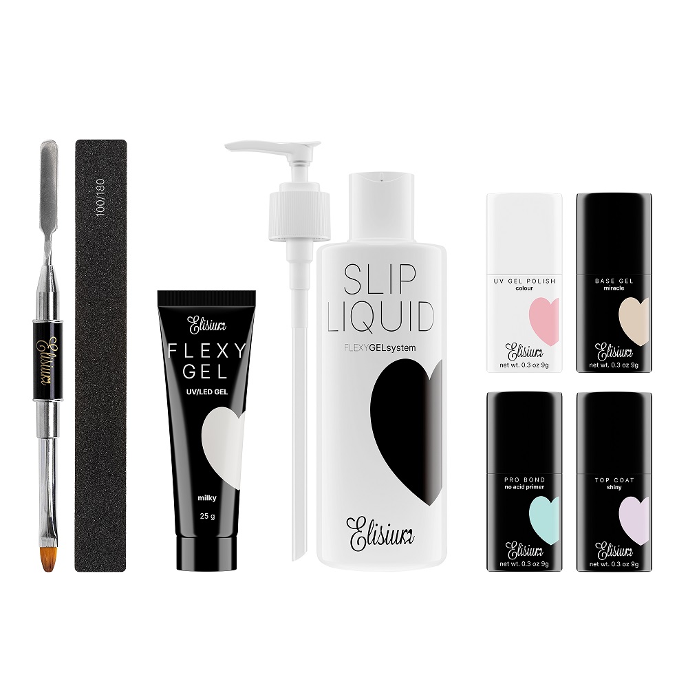 Sada Maxi FlexyGel pro manikúru Elisium s příslušenstvím v elegantní krabičce