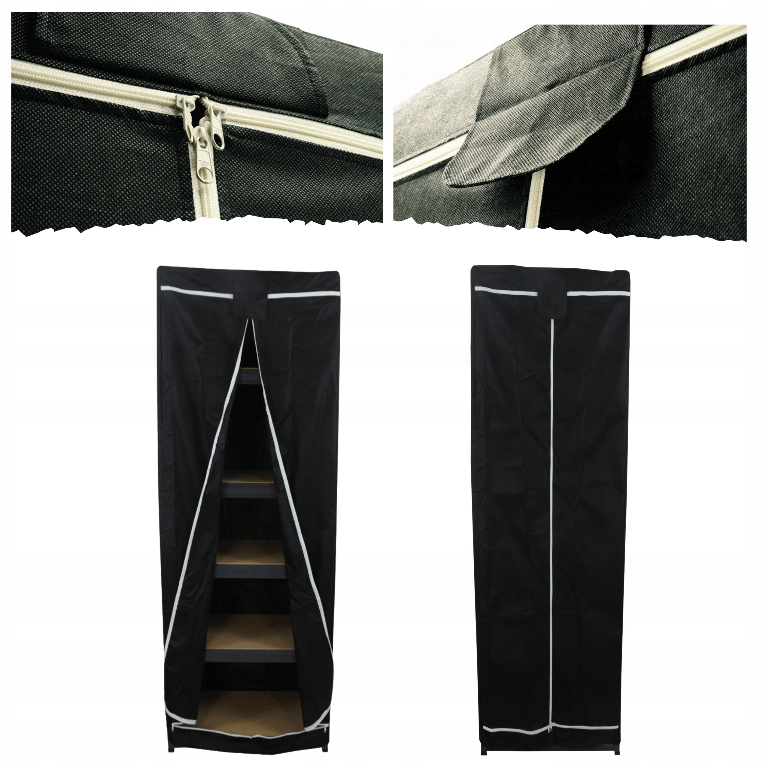 Ochranný obal na regál 196X50X50cm pouzdro na stojan Černé Odolné