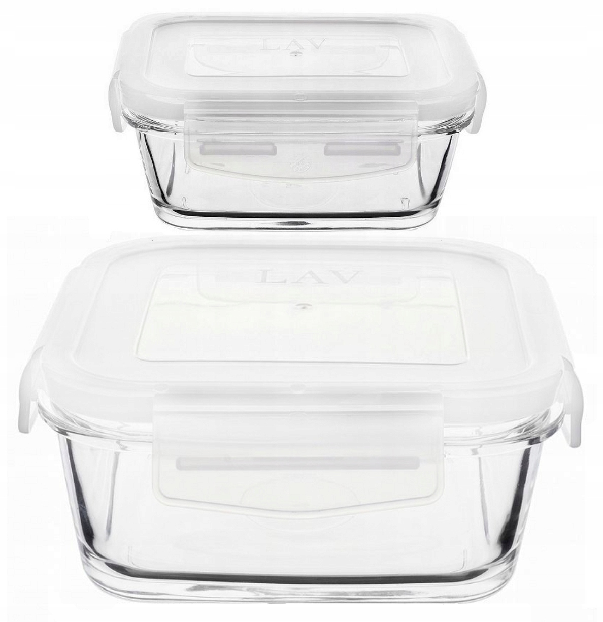 

Komplet 2 Pojemników Szklanych Żywności Pokrywka