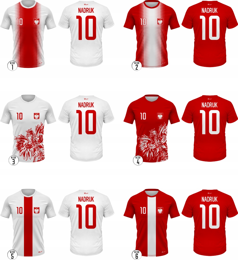 Komplet Strój Piłkarski POLSKA WZORY NADRUK Marka inna
