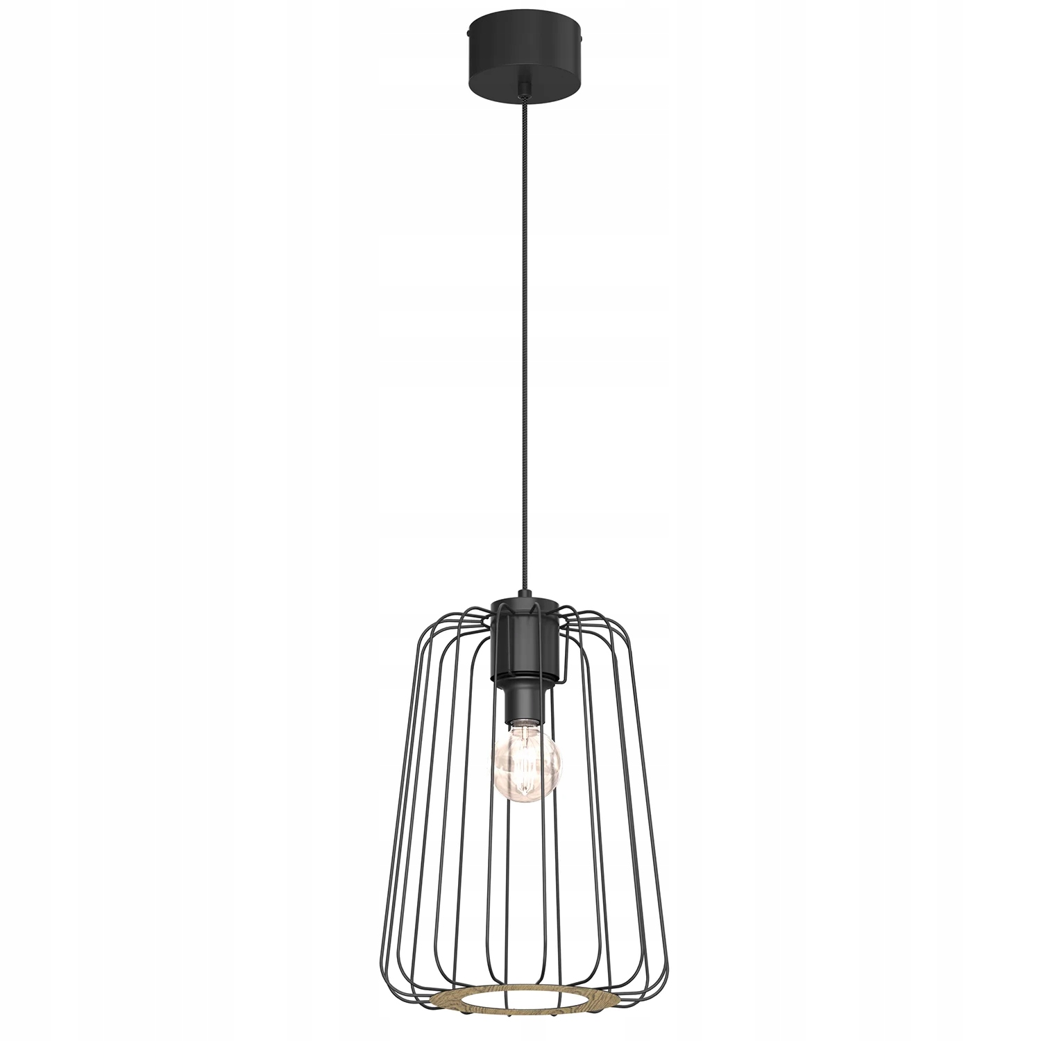 Luminex Závěsná lampa černá kovová E27 15W Drátěné stínítko Trad