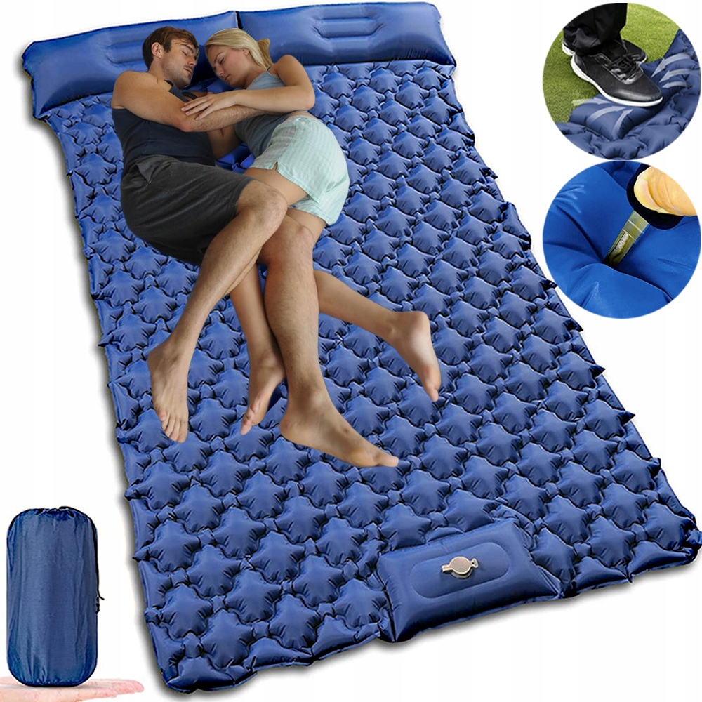 Matrace Samonafukovací Dvojitá Turistická Ultralehká Vestavěná Pumpa