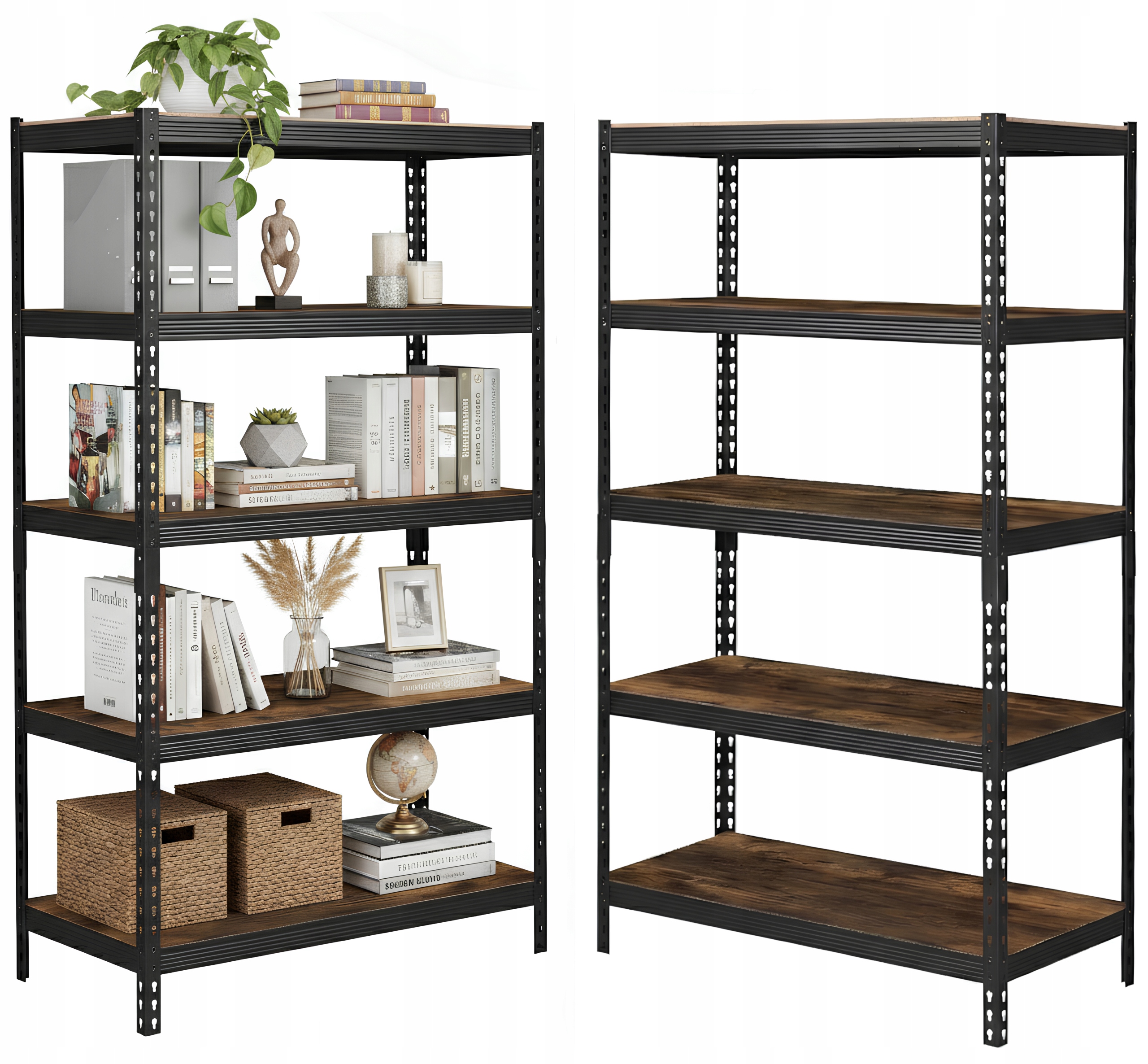 Regał Na Książki Industrialny Loft Regulowany Do Salonu Biurowy 183x90x45