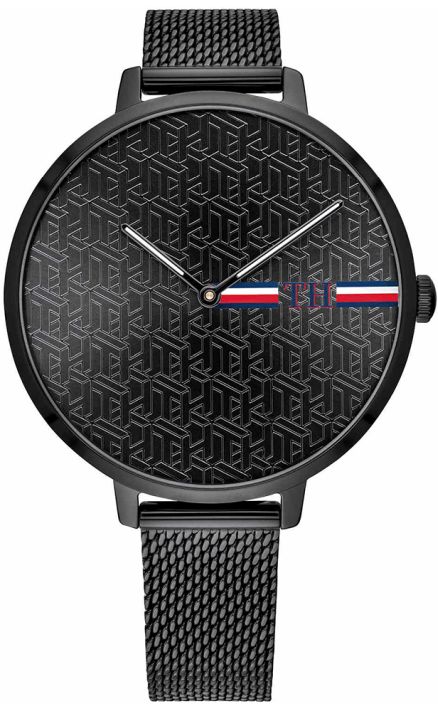 Originální Dámské Černé Meshové Hodinky Tommy Hilfiger 1782160 Alexa 38 mm
