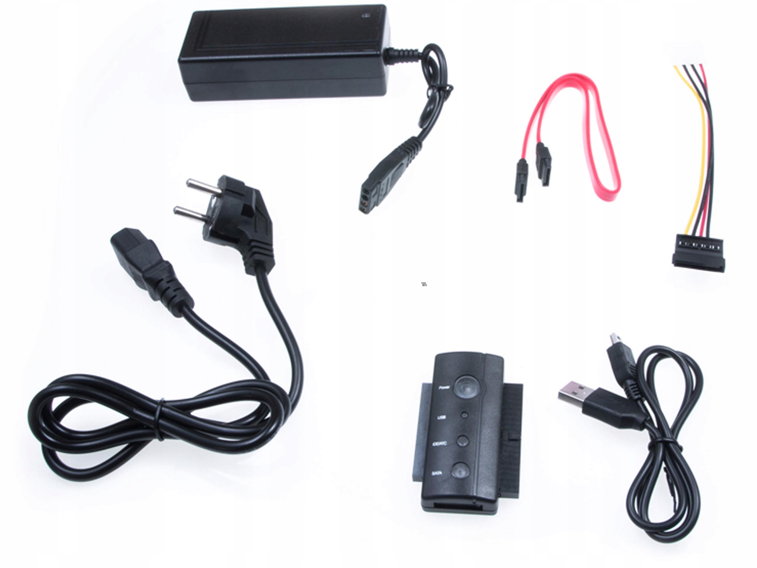 ADAPTER USB LED IDE 3,5 2,5 SATA ATA + ZASILACZ EAN (GTIN) 5904100206582