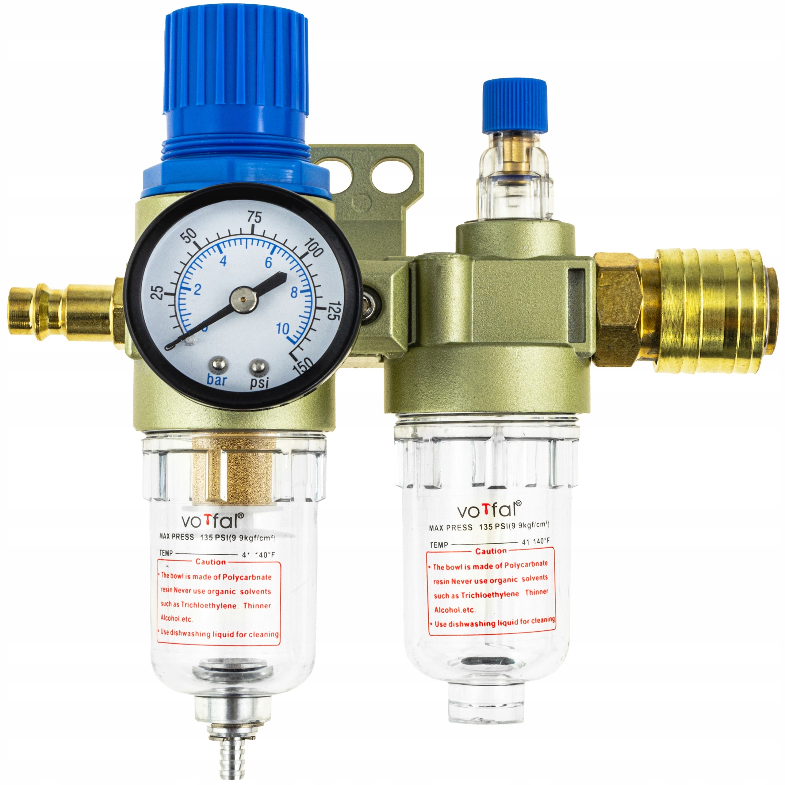 Filtr odwadniacz Vorfal z reduktorem ciśnienia 1/4" 0,5-9 bar
