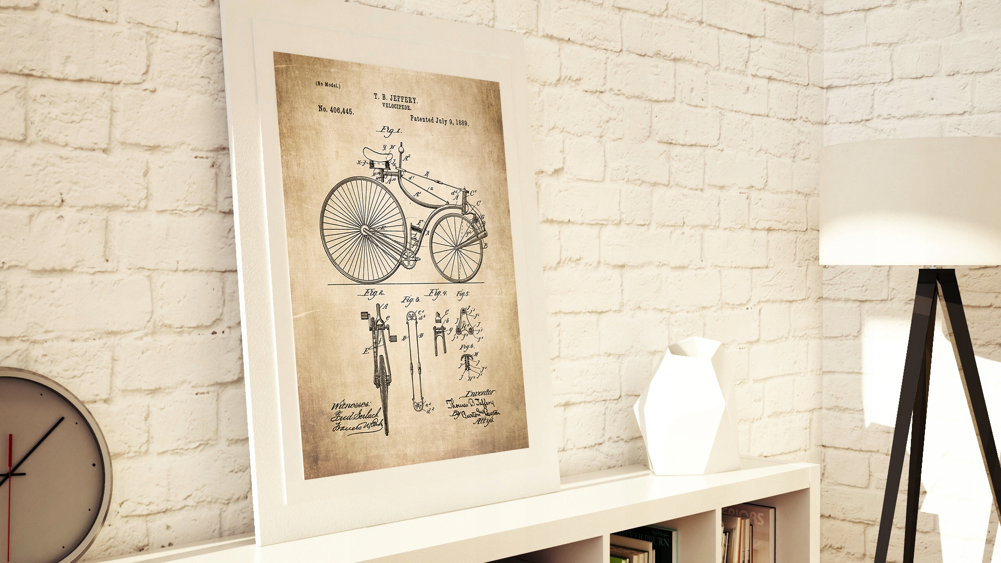 Plakat Rower Retro Jeffery Vintage Patent Schemat Nazwa Plakat