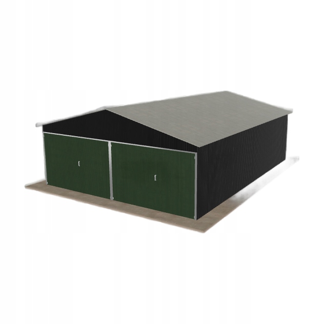 Plechová garáž 6x8 m dvoupolohová, dvoupolohová, černá
