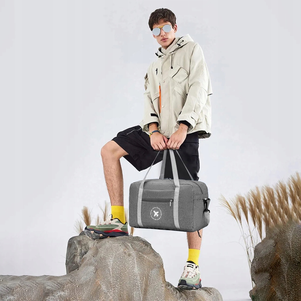 TORBA PODRÓŻNA SPORTOWA SKŁADANA LEKKA 40×20×25cm Wysokość 25 cm