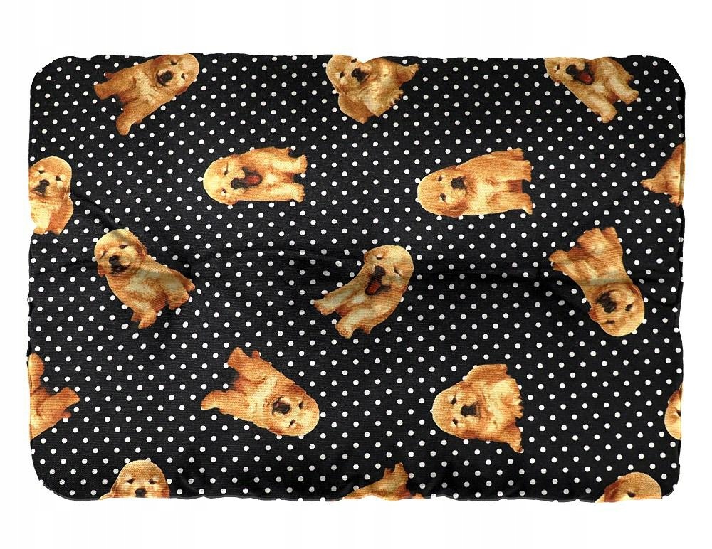 Levně pelíšek podložka pro psa 50x70 Pet Sense labby dots černá poduška Doggy