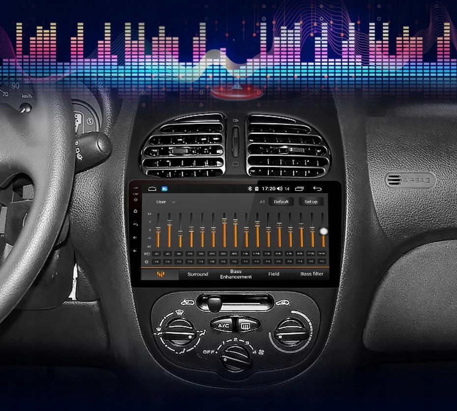 Radio PEUGEOT 206 ANDROID 12 GPS WiFi PL Montaż 2-DIN