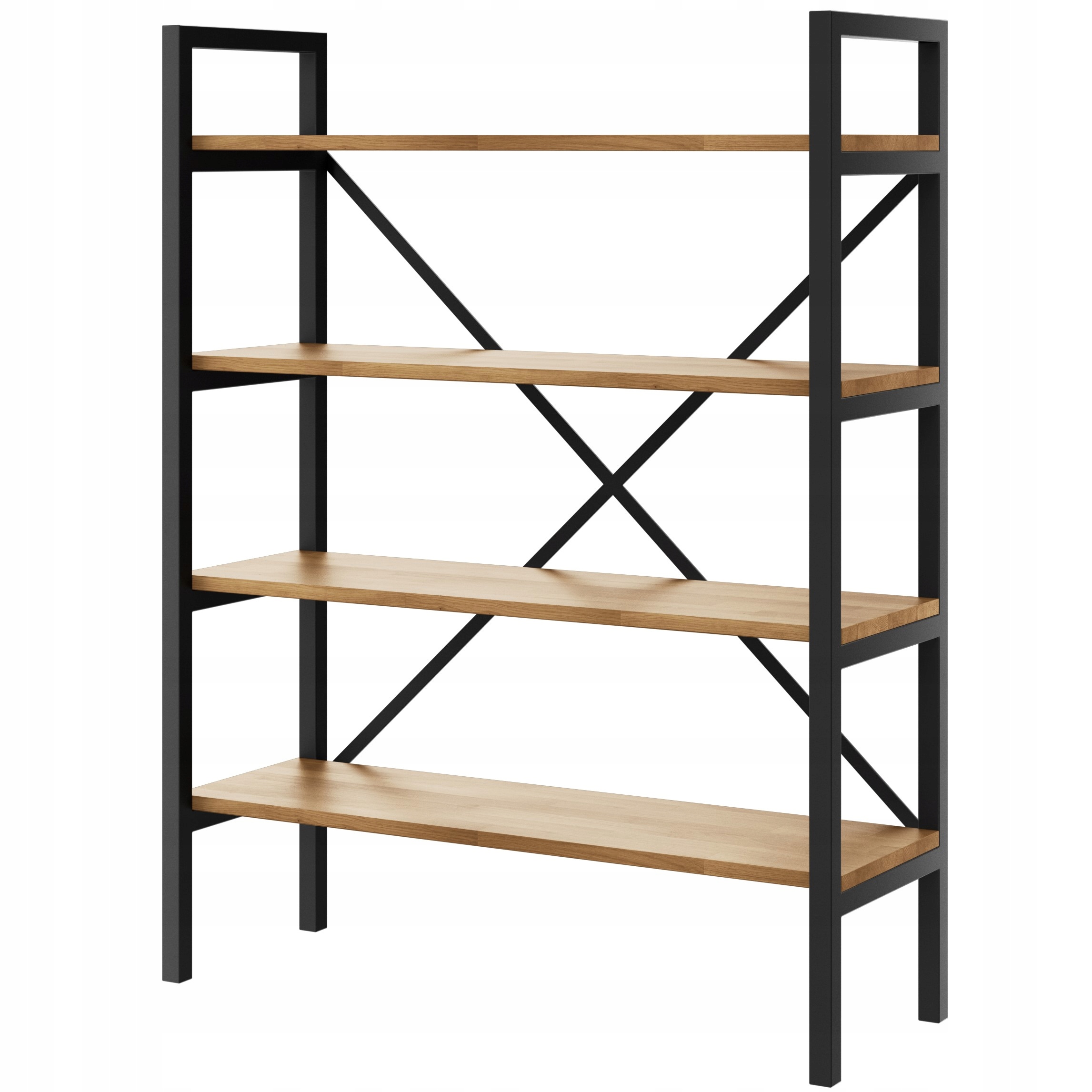 Industriální regál Loft na knihy dub D4-40 100 cm