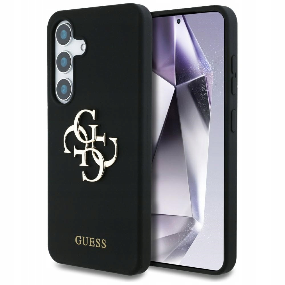 Pouzdro Guess Silicone Big 4G Logo Bottom Script Samsung Galaxy S25 černé