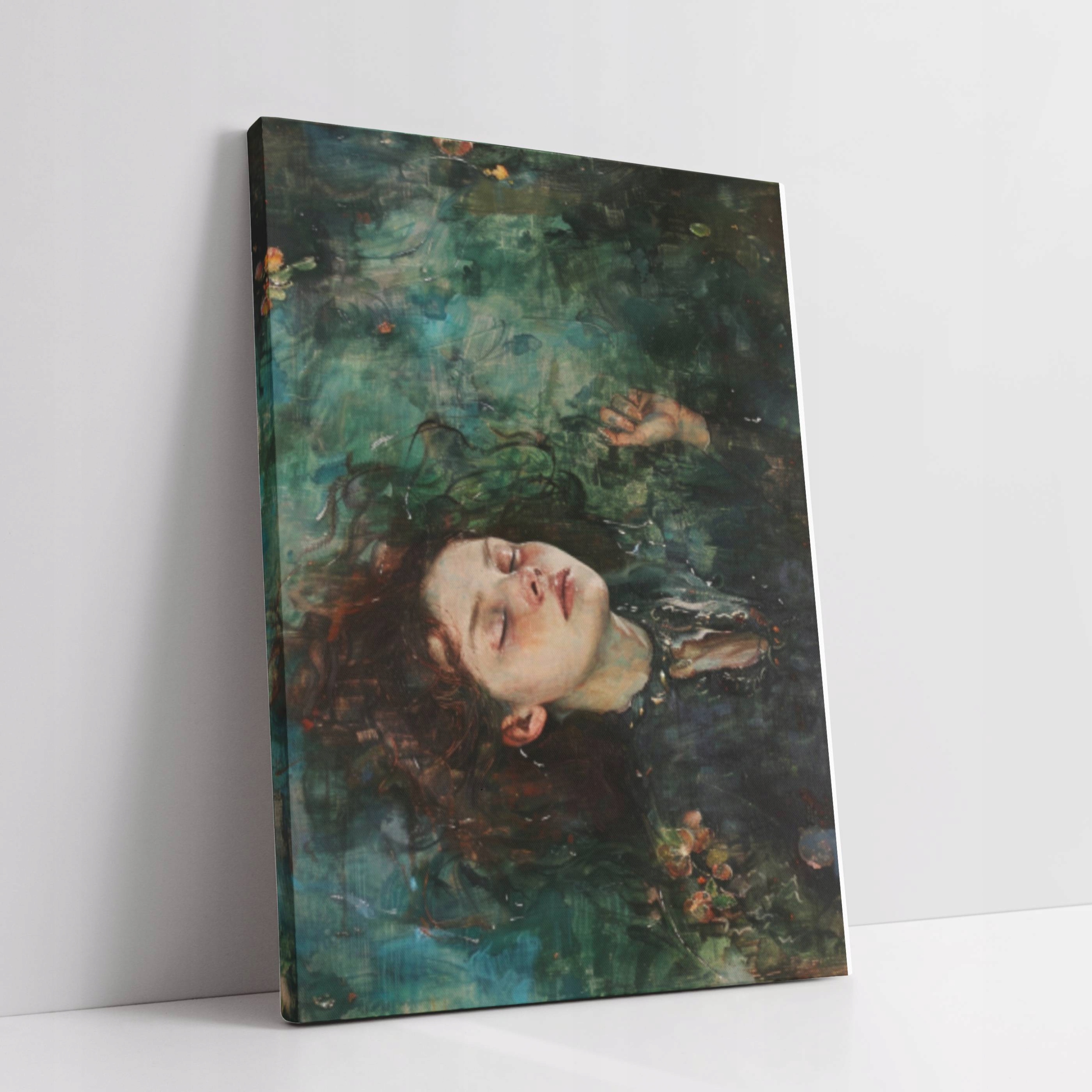 Obraz na plátně žena v jezírku květina leknín do obývacího pokoje 90x120