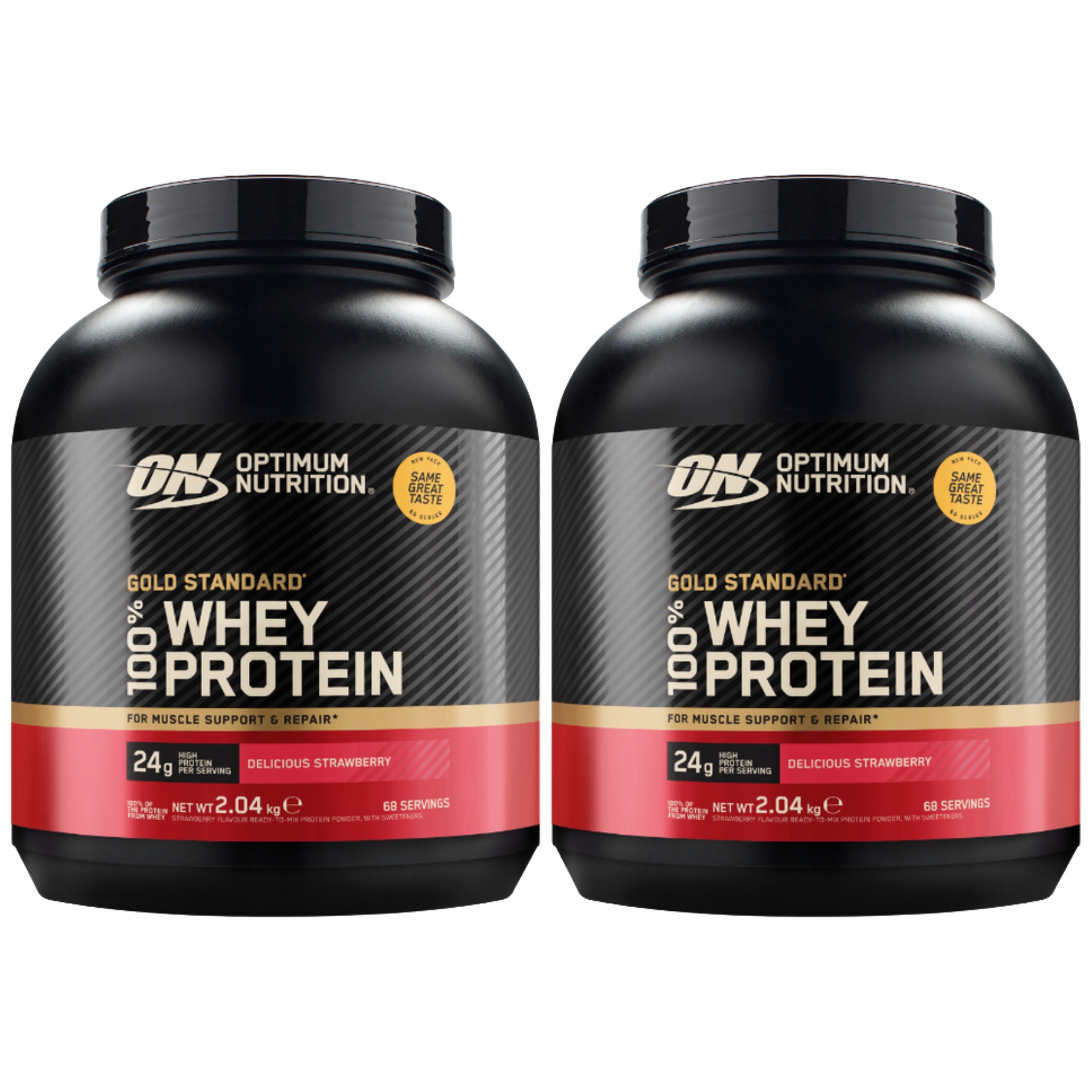 2x Optimum Nutrition Gold Standard Whey 2040 g Bílkoviny Jahoda Wpc Wpi 68p