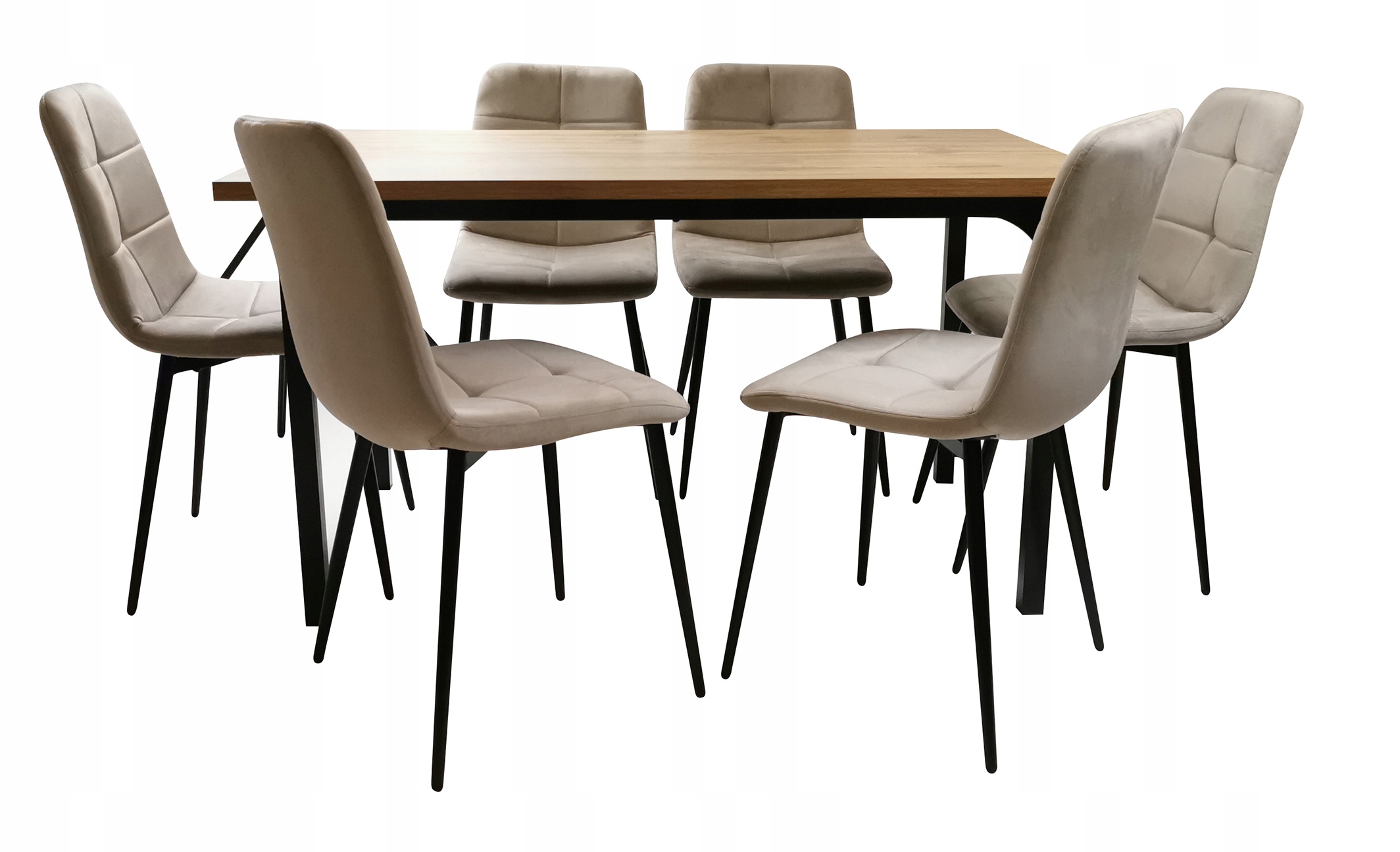 ZESTAW MEBLI DO DOMU JADALNI SALONU 6X KRZESŁA IGA +STÓŁ VITO 160x90x75 MIX