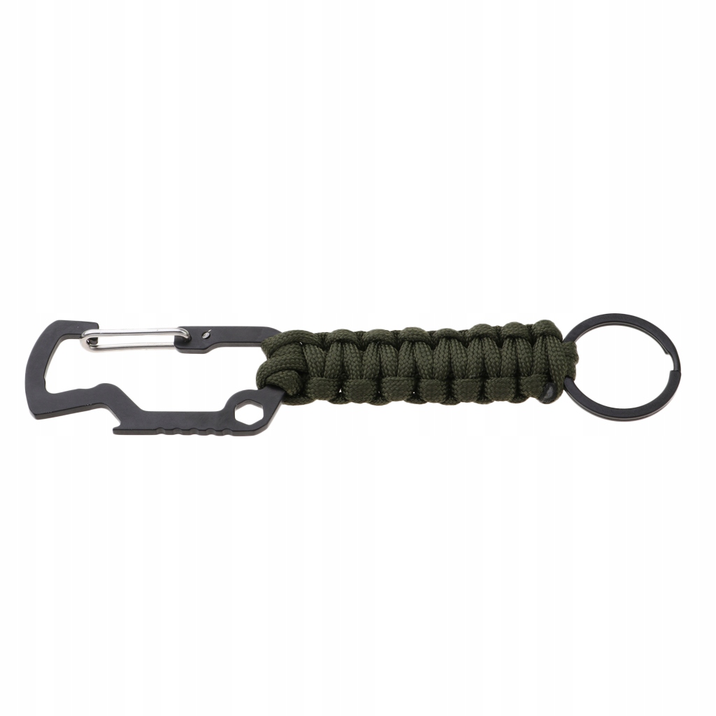 Paracord Karabińczyk Brelok Do Kluczy Survival Zielony Linka Paracord