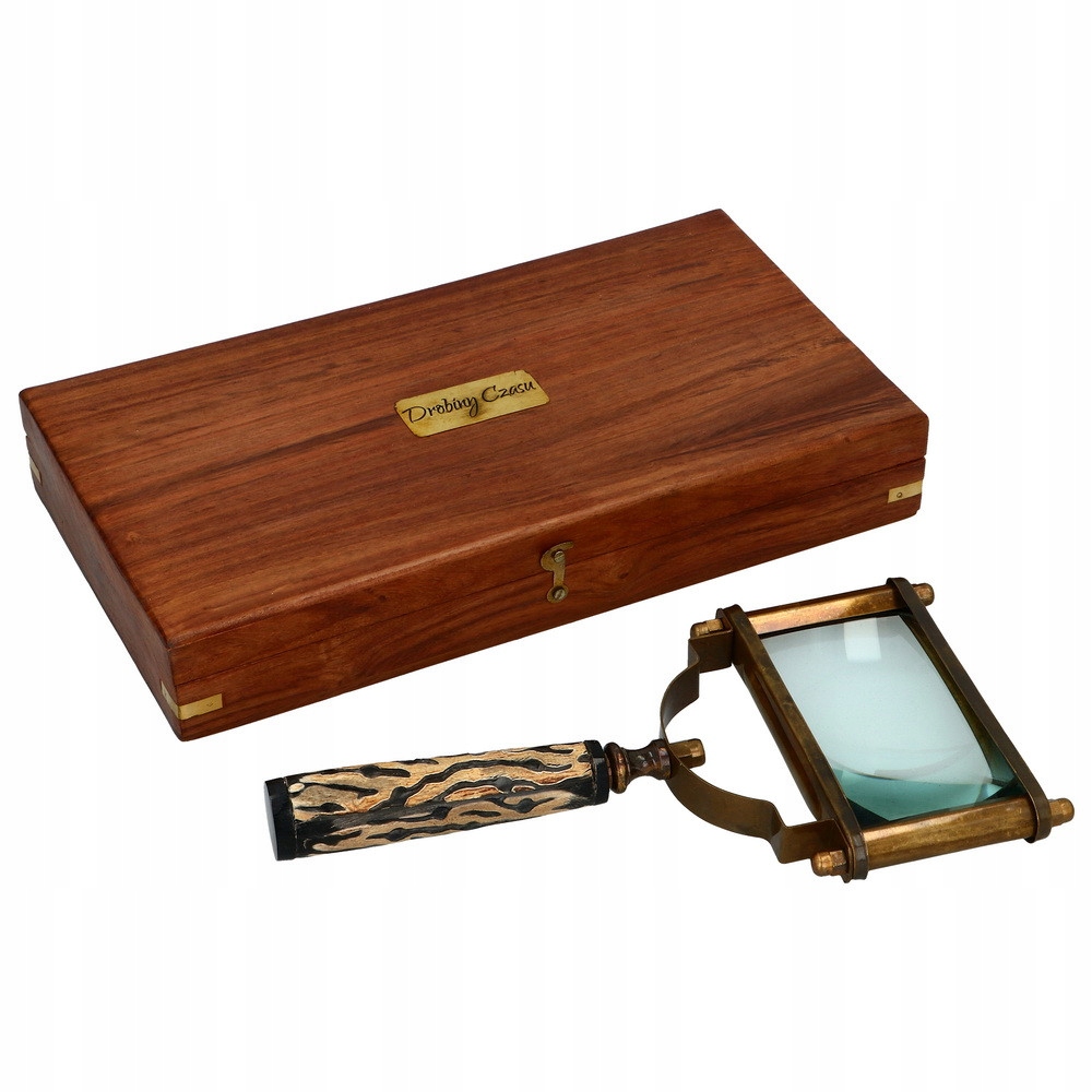Velká Ruční Lupa V Dřevěné Krabičce Obdélníková