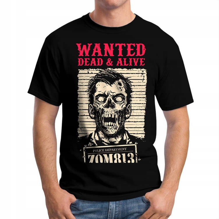 

Koszulka Męska Wanted Zombie Dead Alive L