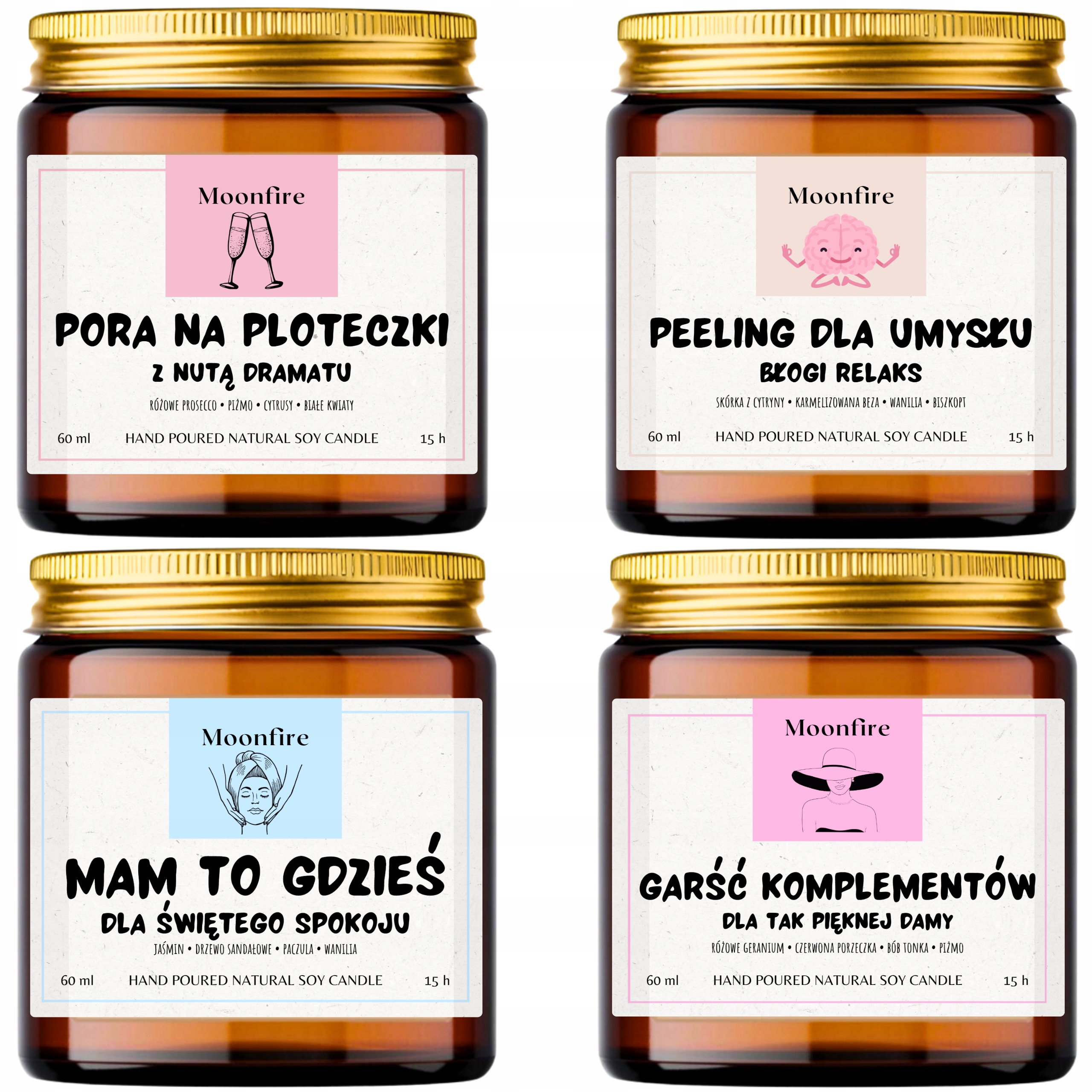 Vonné sójové svíčky Set na Dárek Dárkový box Moonfire