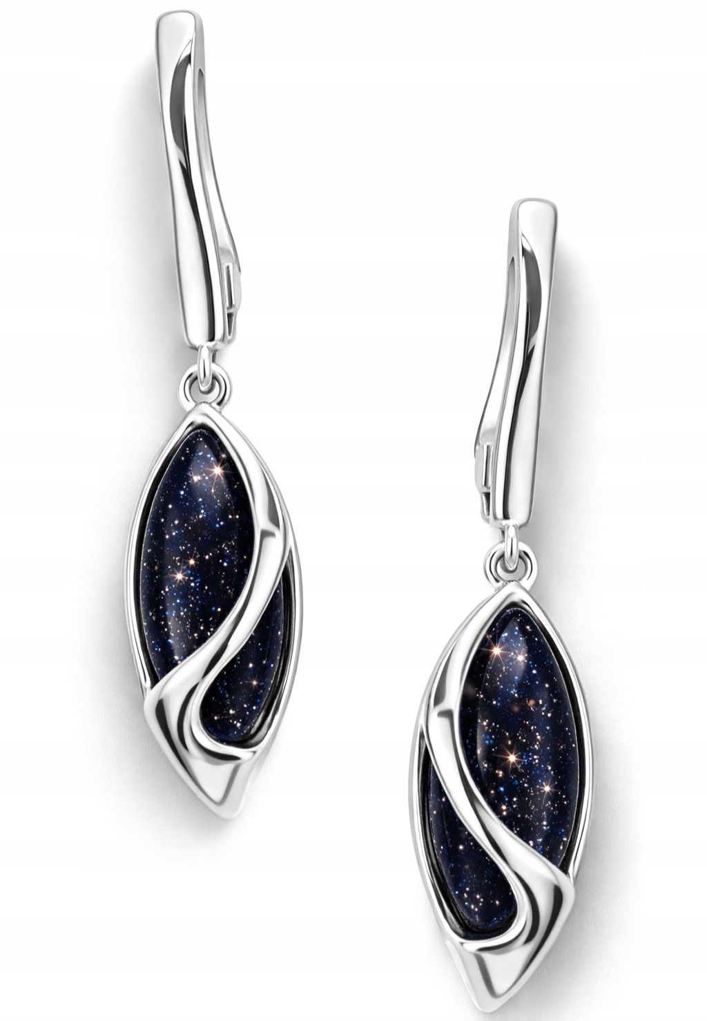 Dlouhé stříbrné náušnice Káhirská noc visací náušnice stříbro 925 s anglickým zapínáním