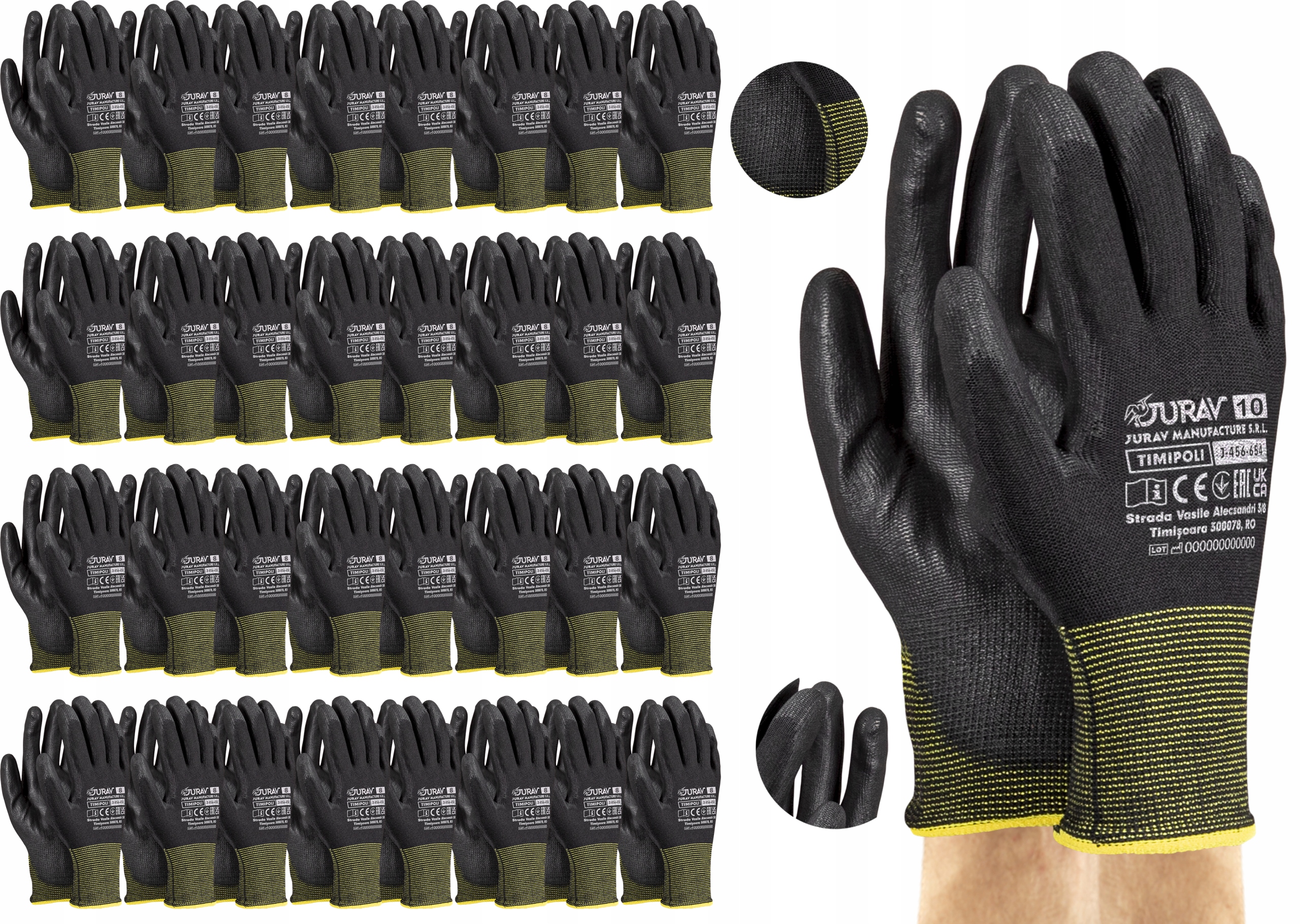 Rukavice Pracovní rukavice dílenské Polyuretanové Stahovák 10-XL 120x