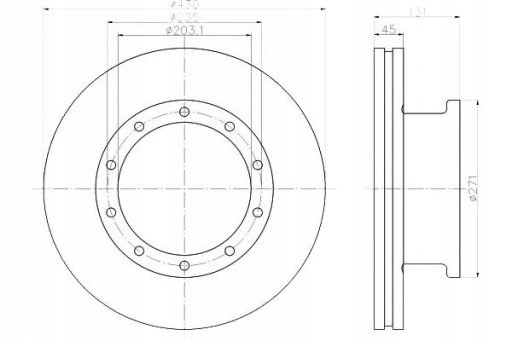 Tarcza hamulcowa TEXTAR 93086800 SOLARIS NEOPLAN Strona zabudowy przód