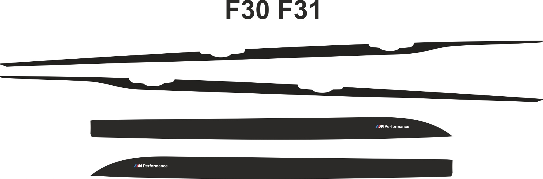 Samolepky Bmw F30 F31 performance pásy pod kliky