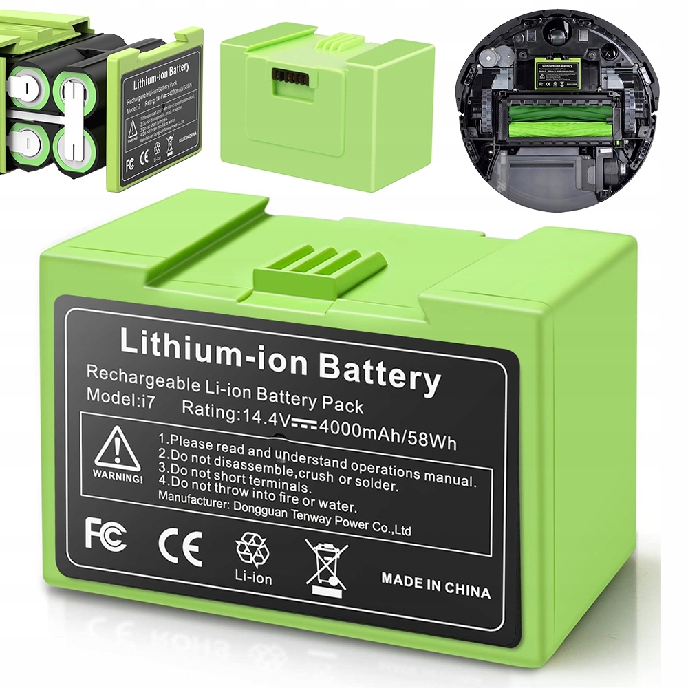 Akumulátor Baterie pro iRobot Roomba i7 i3 i4 i4+ 4624864 ABL-D1 4000maH