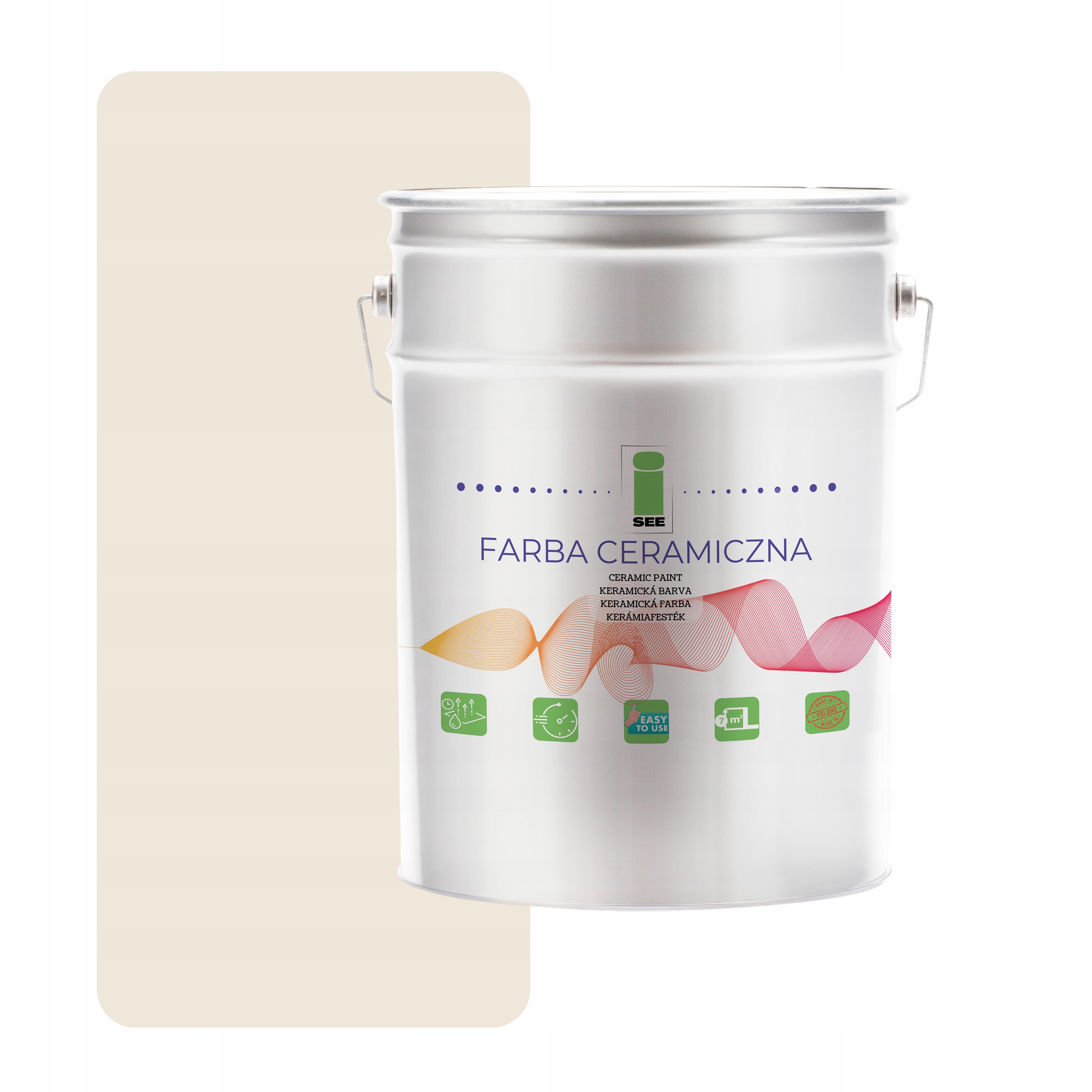 Keramická Farba Na Steny Umývateľná, Krémová, 10 L, Odolná Voči Škvrnám