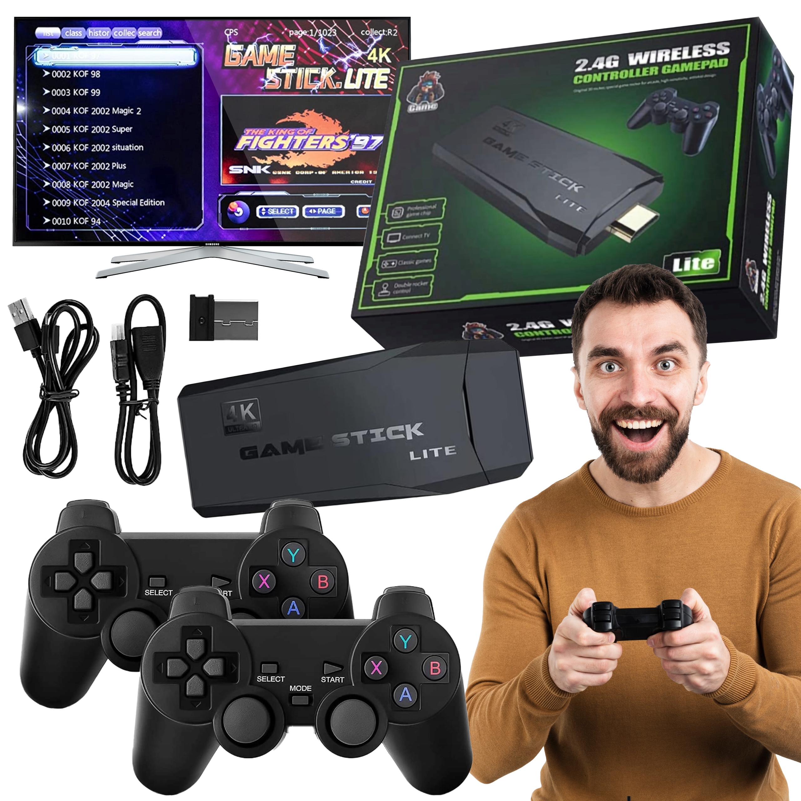 Tv Hra Mini Retro Konzola Hdmi Bezdrátová 2xPAD 20000 Her