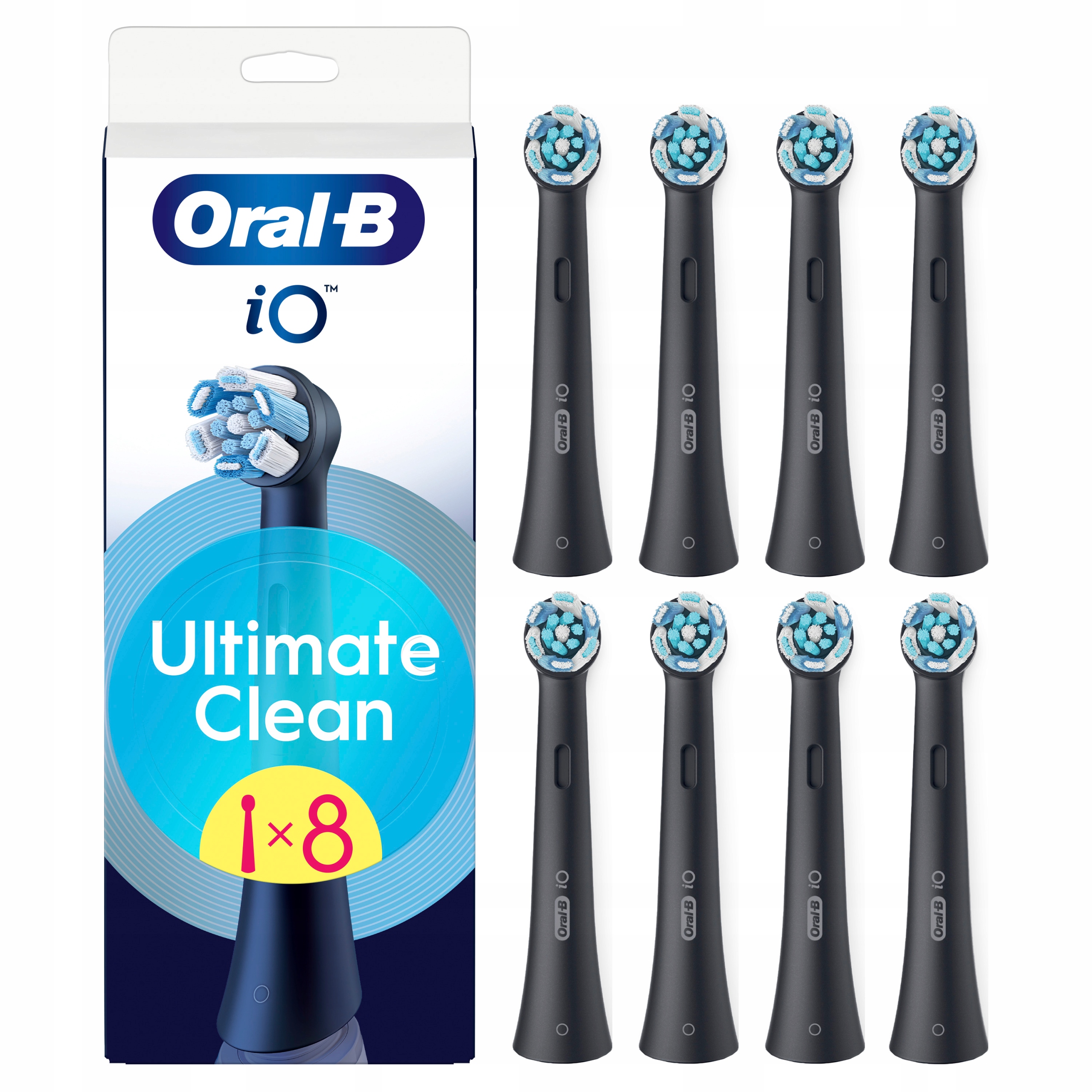 Oral-B iO Ultimate Clean Black Końcówki do szczoteczek elektrycznych 8 szt