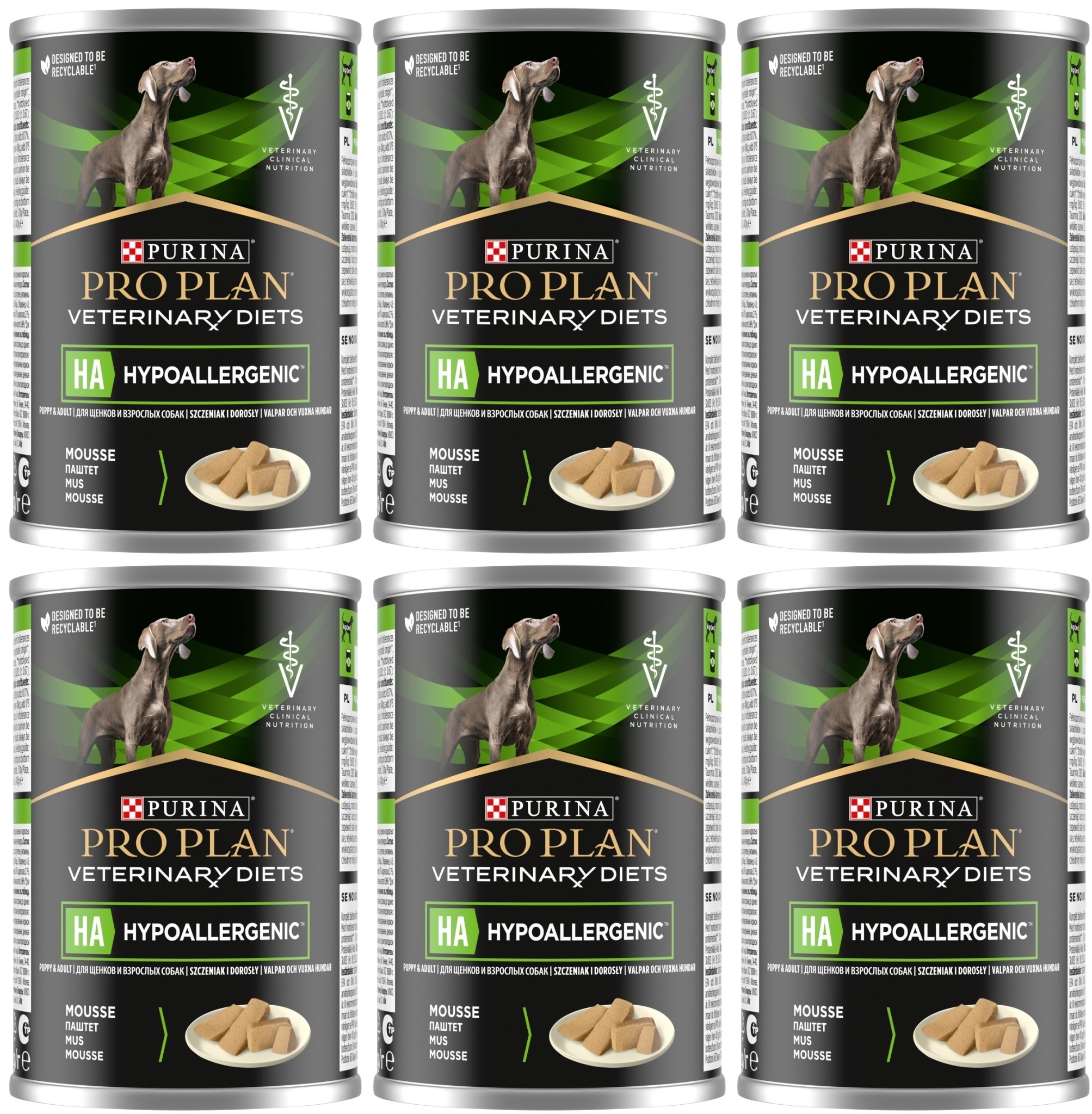 Levně Purina Dog Veterinary Ha Hypoalergenní 6 x 400 g