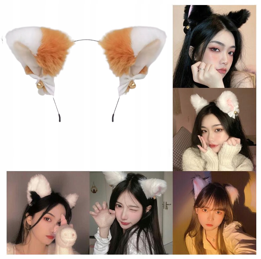 

Opaska Kocie Uszy Futrzane Cosplay Z Dzwonkiem