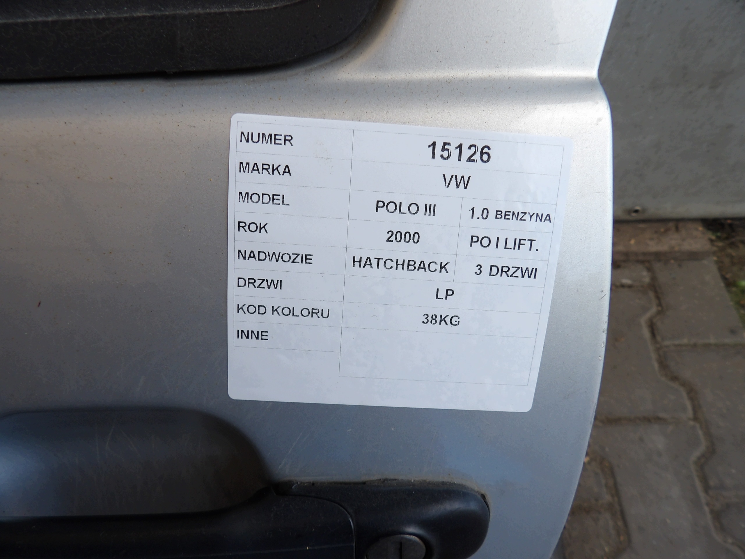 VW Polo 6N lift door front left